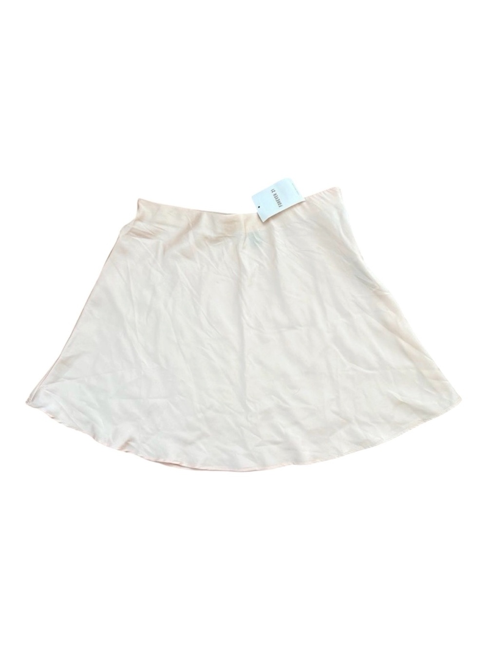 Forever 21 Champagne Satin Mini Skirt Cream Beige M NWT